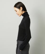 FMKAD19130 MICHEL KLEIN(ミッシェルクラン) ［レイヤードにおすすめ］シアーハイネックカットソー ブラック