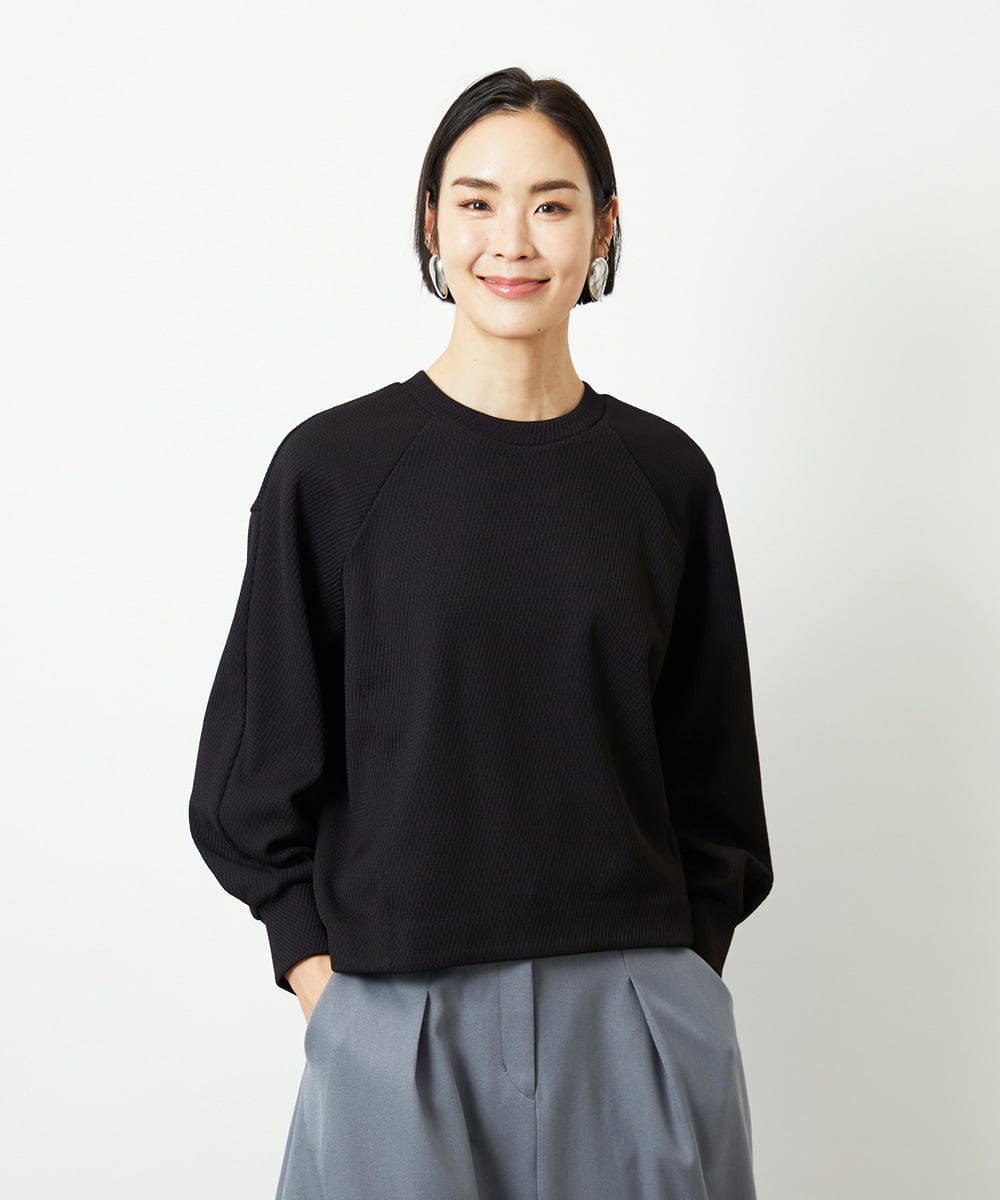 FMKAD20200 MICHEL KLEIN(ミッシェルクラン) ダンボールジャージプルオーバー ブラック