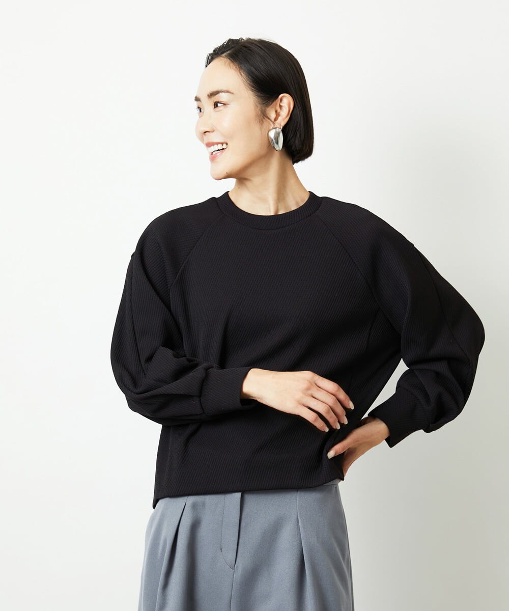 FMKAD20200 MICHEL KLEIN(ミッシェルクラン) ダンボールジャージプルオーバー ブラック