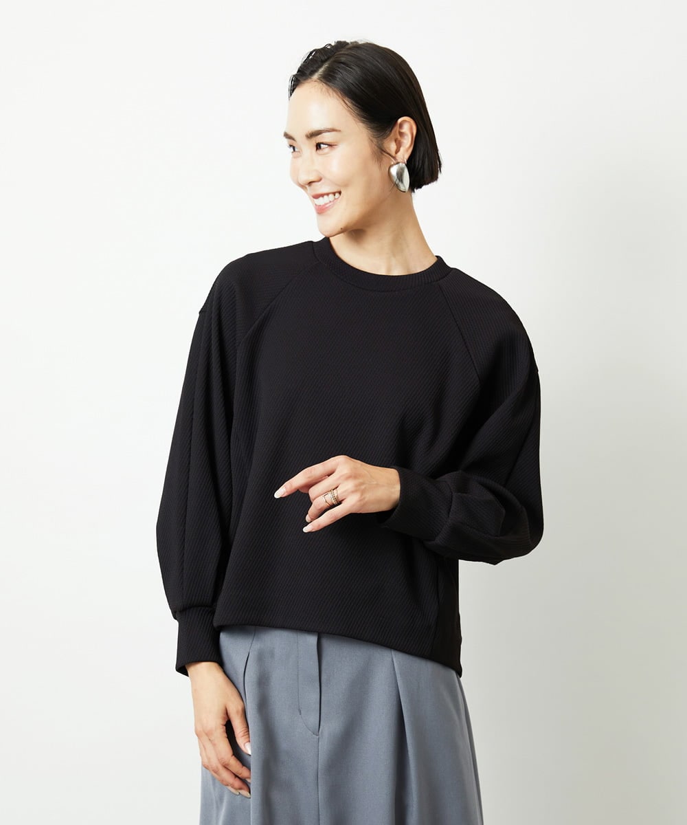 FMKAD20200 MICHEL KLEIN(ミッシェルクラン) ダンボールジャージプルオーバー ブラック