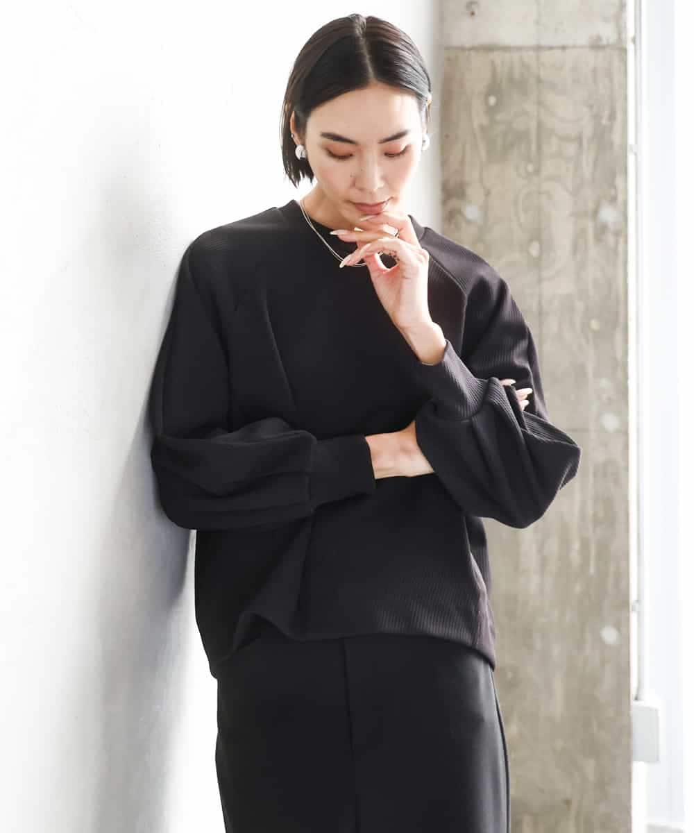 FMKAD20200 MICHEL KLEIN(ミッシェルクラン) ダンボールジャージプルオーバー ブラック