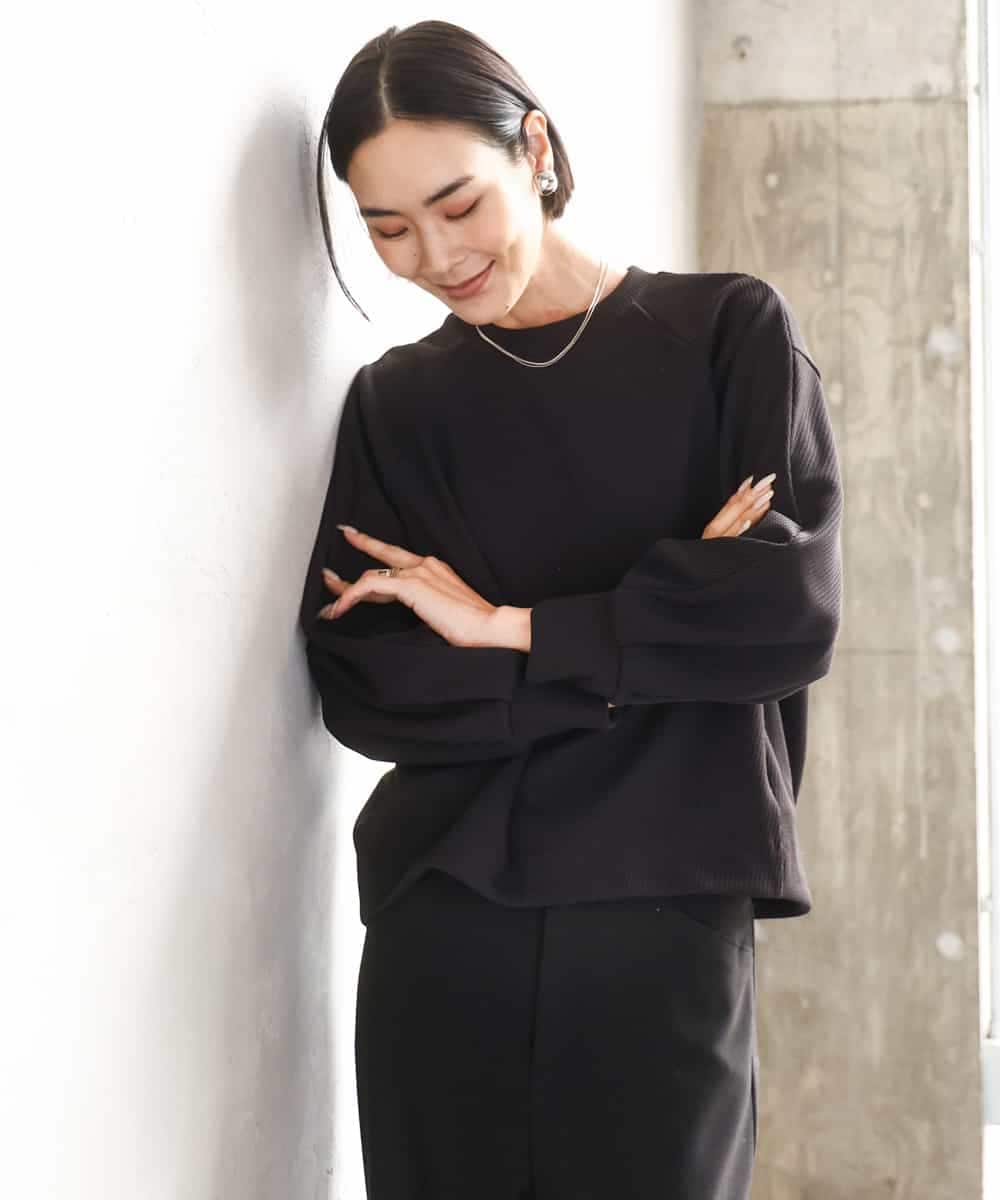 FMKAD20200 MICHEL KLEIN(ミッシェルクラン) ダンボールジャージプルオーバー ブラック