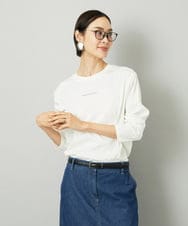 FMKAD21150 MICHEL KLEIN(ミッシェルクラン) ミニマルロゴ ロングスリーブTシャツ ホワイト