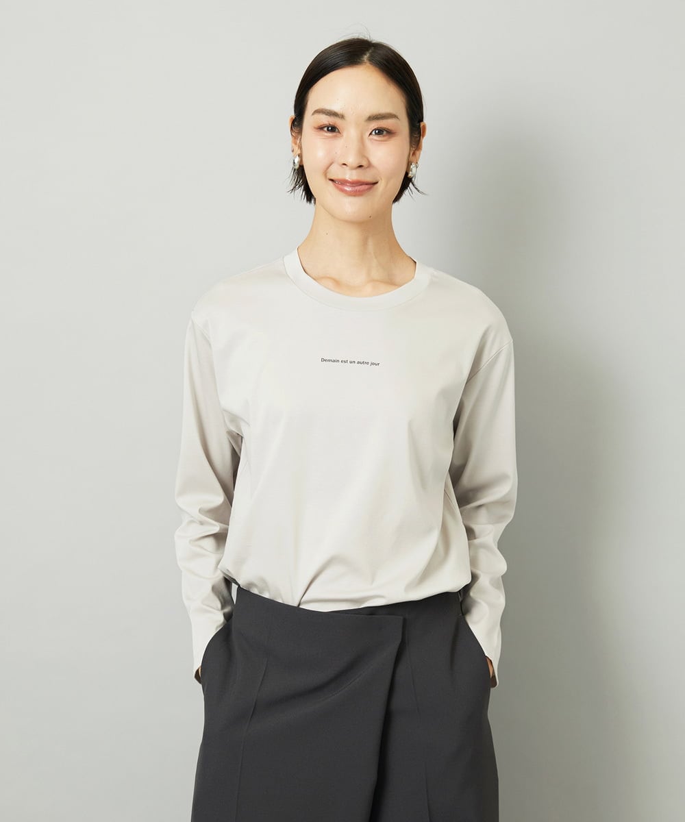 FMKAD21150 MICHEL KLEIN(ミッシェルクラン) ミニマルロゴ ロングスリーブTシャツ ホワイト