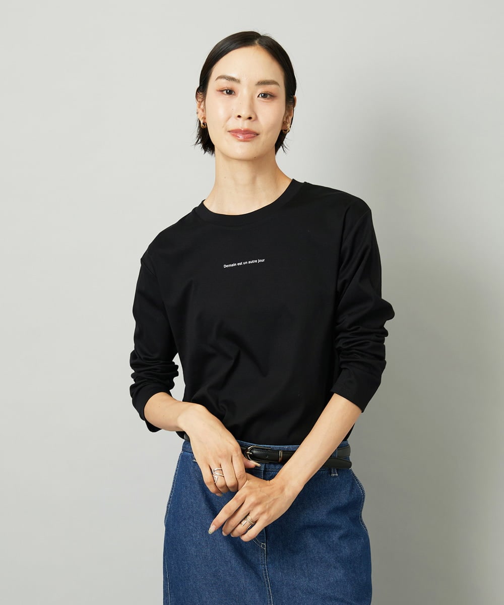 FMKAD21150 MICHEL KLEIN(ミッシェルクラン) ミニマルロゴ ロングスリーブTシャツ ホワイト