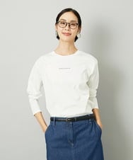 FMKAD21150 MICHEL KLEIN(ミッシェルクラン) ミニマルロゴ ロングスリーブTシャツ ホワイト