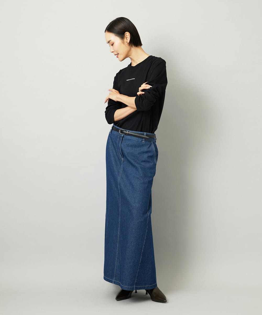 FMKAD21150 MICHEL KLEIN(ミッシェルクラン) ミニマルロゴ ロングスリーブTシャツ ホワイト