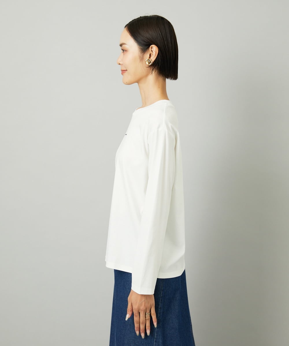 FMKAD21150 MICHEL KLEIN(ミッシェルクラン) ミニマルロゴ ロングスリーブTシャツ ホワイト