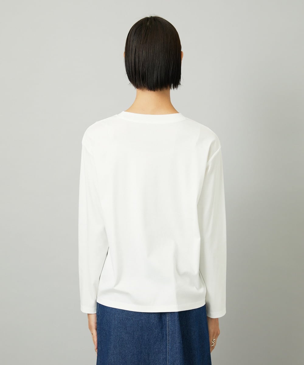 FMKAD21150 MICHEL KLEIN(ミッシェルクラン) ミニマルロゴ ロングスリーブTシャツ ホワイト