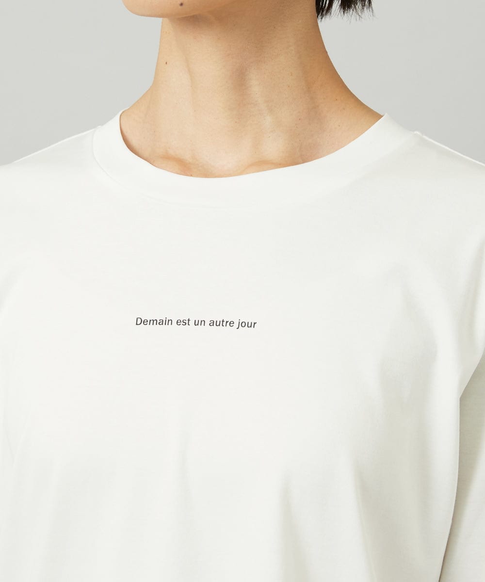 FMKAD21150 MICHEL KLEIN(ミッシェルクラン) ミニマルロゴ ロングスリーブTシャツ ホワイト
