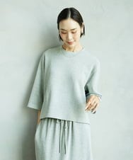 FMKAD60190 MICHEL KLEIN(ミッシェルクラン) [セットアップ対応]ラメ裏毛プルオーバー ライトグレー