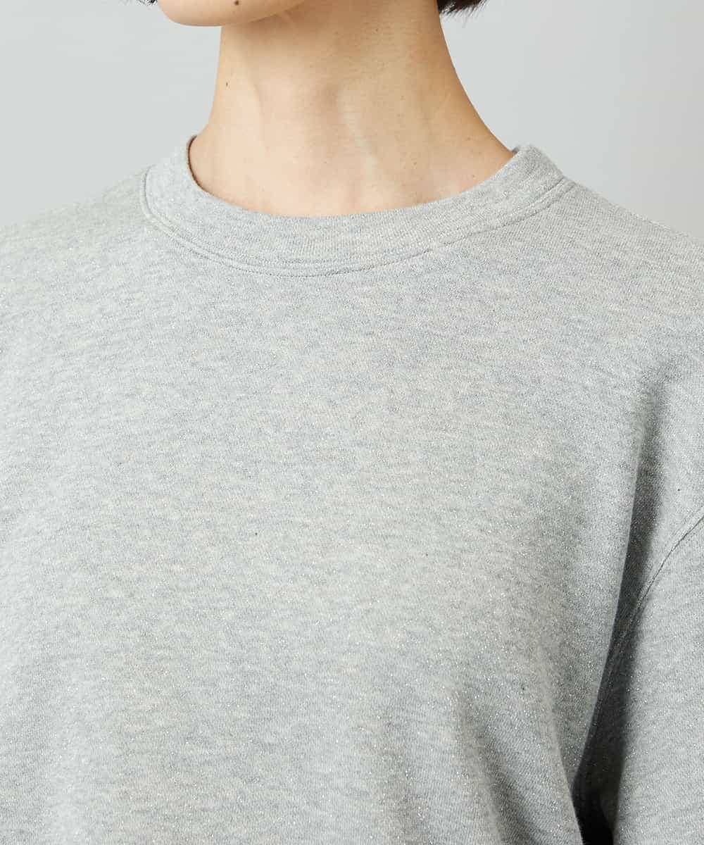 FMKAD60190 MICHEL KLEIN(ミッシェルクラン) [セットアップ対応]ラメ裏毛プルオーバー ライトグレー
