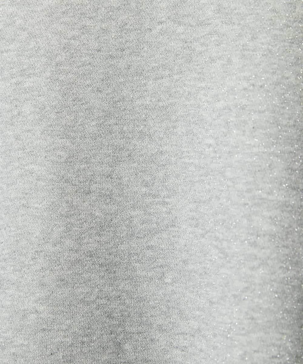 FMKAD60190 MICHEL KLEIN(ミッシェルクラン) [セットアップ対応]ラメ裏毛プルオーバー ライトグレー