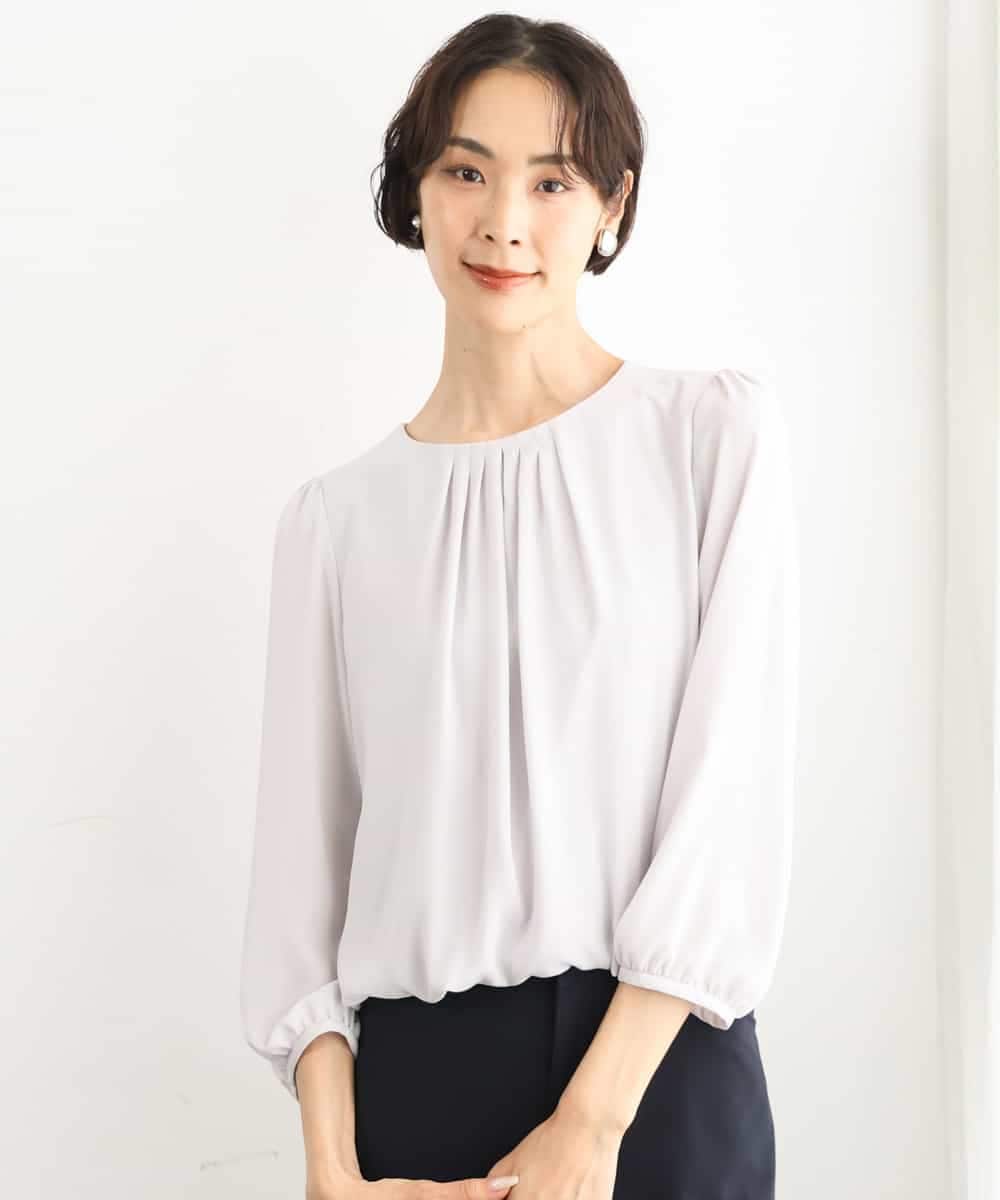 FMKAG34170 MICHEL KLEIN(ミッシェルクラン) 【通勤におすすめ】バルーンヘムブラウソー ホワイト