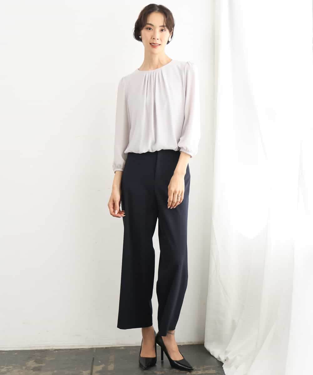FMKAG34170 MICHEL KLEIN(ミッシェルクラン) 【通勤におすすめ】バルーンヘムブラウソー ホワイト
