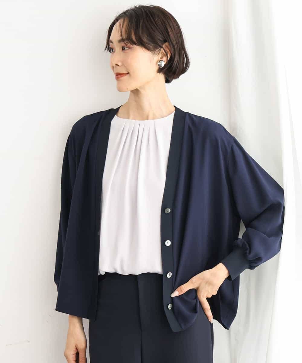 FMKAG34170 MICHEL KLEIN(ミッシェルクラン) 【通勤におすすめ】バルーンヘムブラウソー ホワイト