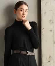FMKAG40130 MICHEL KLEIN(ミッシェルクラン) [レイヤードスタイルにおすすめ]シアーハイネックカットソー ブラック