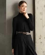 FMKAG40130 MICHEL KLEIN(ミッシェルクラン) [レイヤードスタイルにおすすめ]シアーハイネックカットソー ブラック