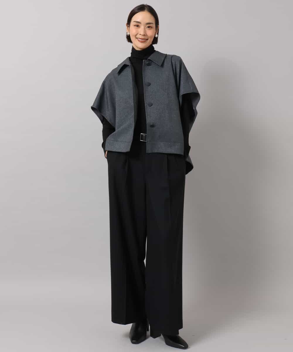 FMKAG40130 MICHEL KLEIN(ミッシェルクラン) [レイヤードスタイルにおすすめ]シアーハイネックカットソー ブラック