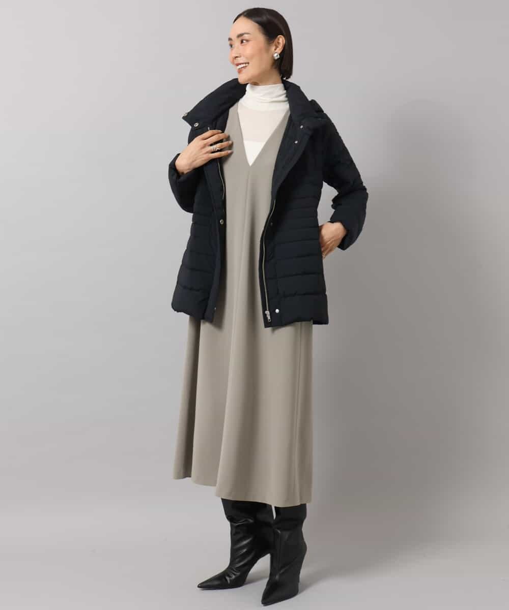 FMKAG40130 MICHEL KLEIN(ミッシェルクラン) [レイヤードスタイルにおすすめ]シアーハイネックカットソー ブラック