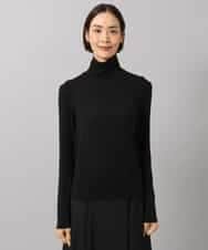 FMKAG40130 MICHEL KLEIN(ミッシェルクラン) [レイヤードスタイルにおすすめ]シアーハイネックカットソー ブラック