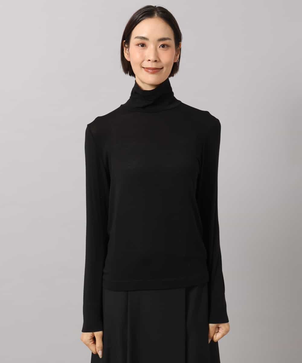 FMKAG40130 MICHEL KLEIN(ミッシェルクラン) [レイヤードスタイルにおすすめ]シアーハイネックカットソー ブラック