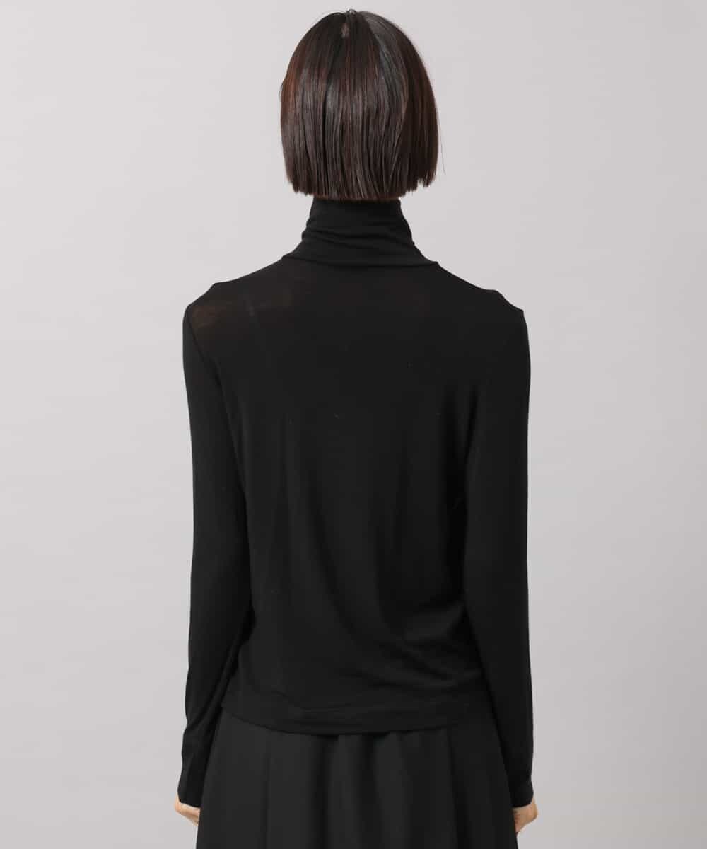 FMKAG40130 MICHEL KLEIN(ミッシェルクラン) [レイヤードスタイルにおすすめ]シアーハイネックカットソー ブラック