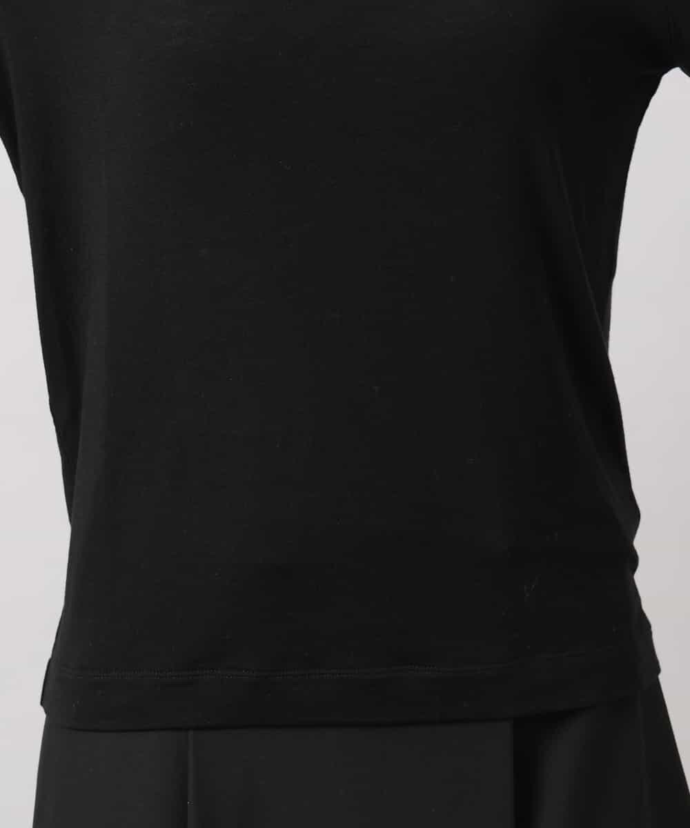 FMKAG40130 MICHEL KLEIN(ミッシェルクラン) [レイヤードスタイルにおすすめ]シアーハイネックカットソー ブラック