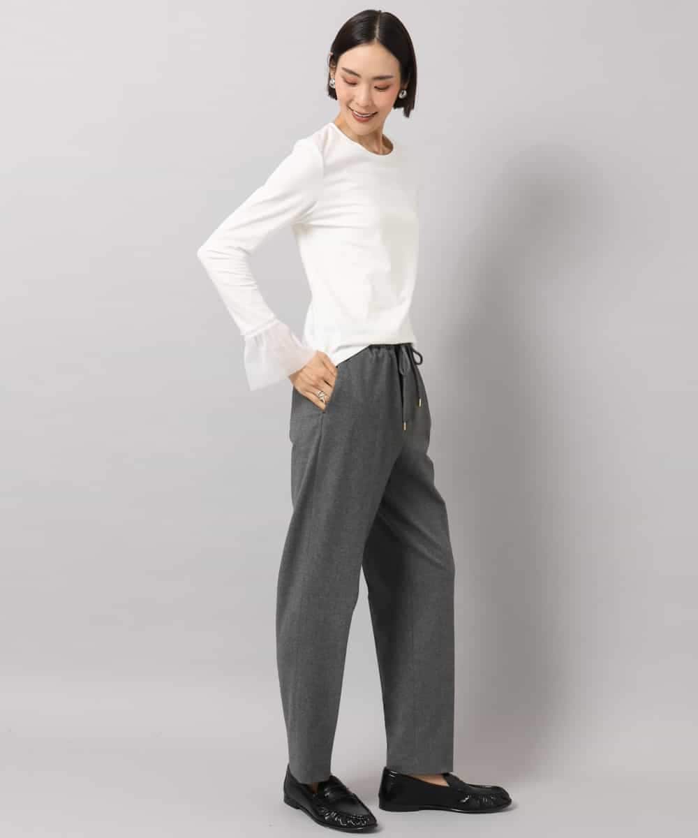 FMKAG50140 MICHEL KLEIN(ミッシェルクラン) [レイヤードスタイルにおすすめ]ラメチュールスリーブカットソー ブラウン