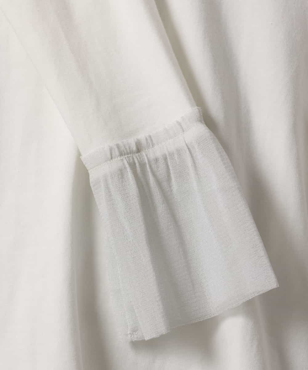 FMKAG50140 MICHEL KLEIN(ミッシェルクラン) [レイヤードスタイルにおすすめ]ラメチュールスリーブカットソー ブラウン