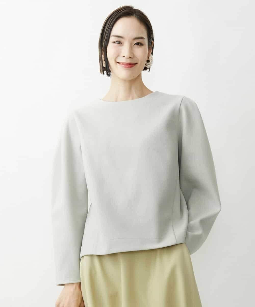 FMKAV32170 MICHEL KLEIN(ミッシェルクラン) 起毛ジャージータックデザインカットソー ライトグリーン(43)
