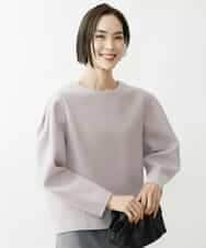 FMKAV32170 MICHEL KLEIN(ミッシェルクラン) 起毛ジャージータックデザインカットソー ライトグリーン(43)