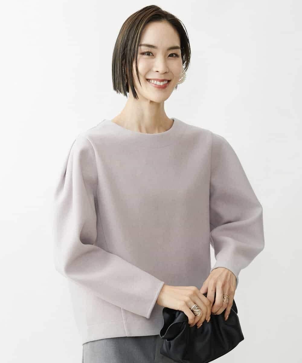 FMKAV32170 MICHEL KLEIN(ミッシェルクラン) 起毛ジャージータックデザインカットソー ライトグリーン(43)