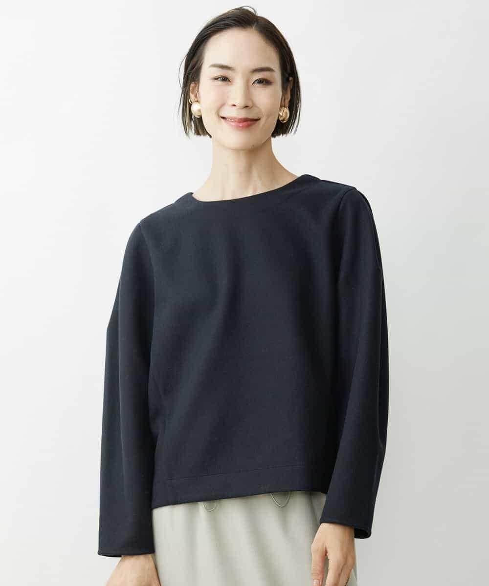 FMKAV32170 MICHEL KLEIN(ミッシェルクラン) 起毛ジャージータックデザインカットソー ライトグリーン(43)