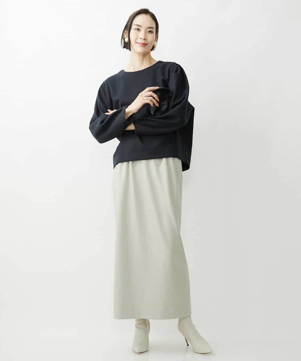 FMKAV32170 MICHEL KLEIN(ミッシェルクラン) 起毛ジャージータックデザインカットソー ライトグリーン(43)