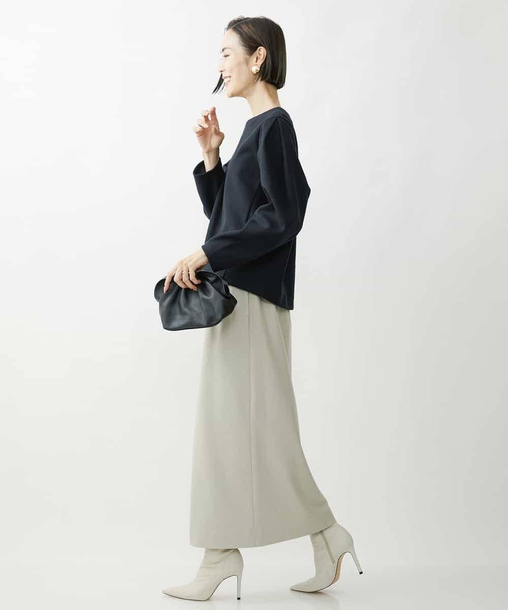 FMKAV32170 MICHEL KLEIN(ミッシェルクラン) 起毛ジャージータックデザインカットソー ライトグリーン(43)