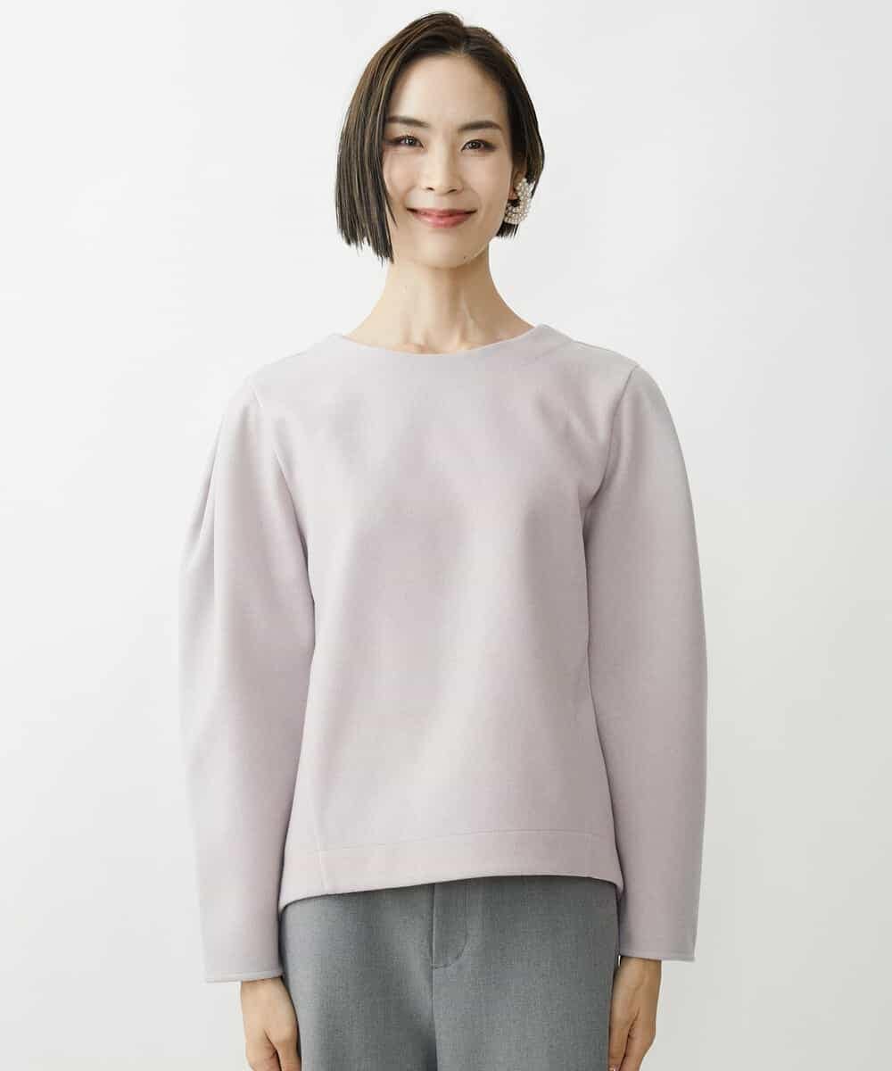 FMKAV32170 MICHEL KLEIN(ミッシェルクラン) 起毛ジャージータックデザインカットソー ライトグリーン(43)
