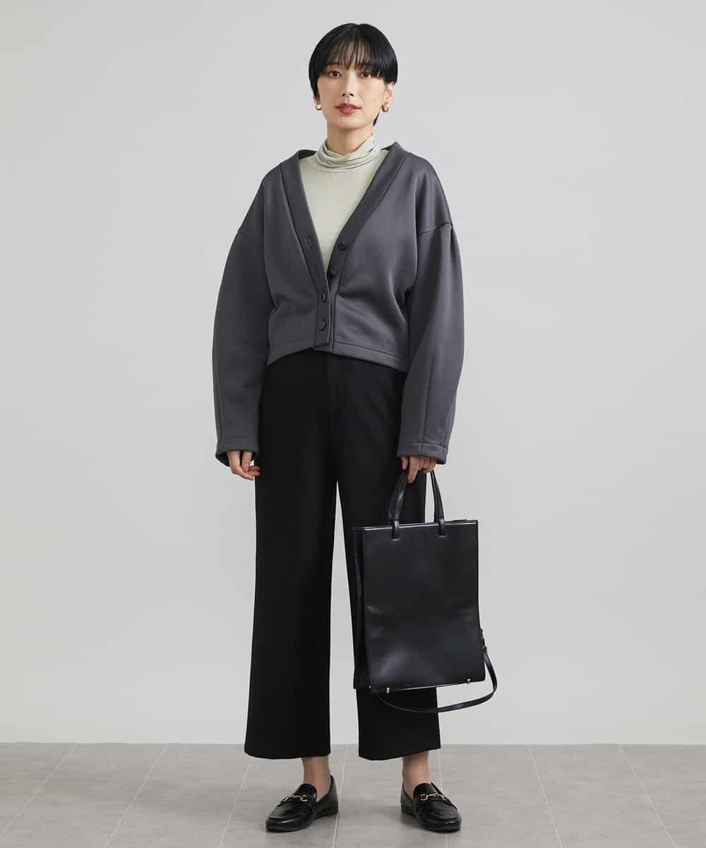 FMKAV34130 MICHEL KLEIN(ミッシェルクラン) ［新色追加/レイヤードにおすすめ］カシミヤ混ハイネックカットソー ブラック(94)