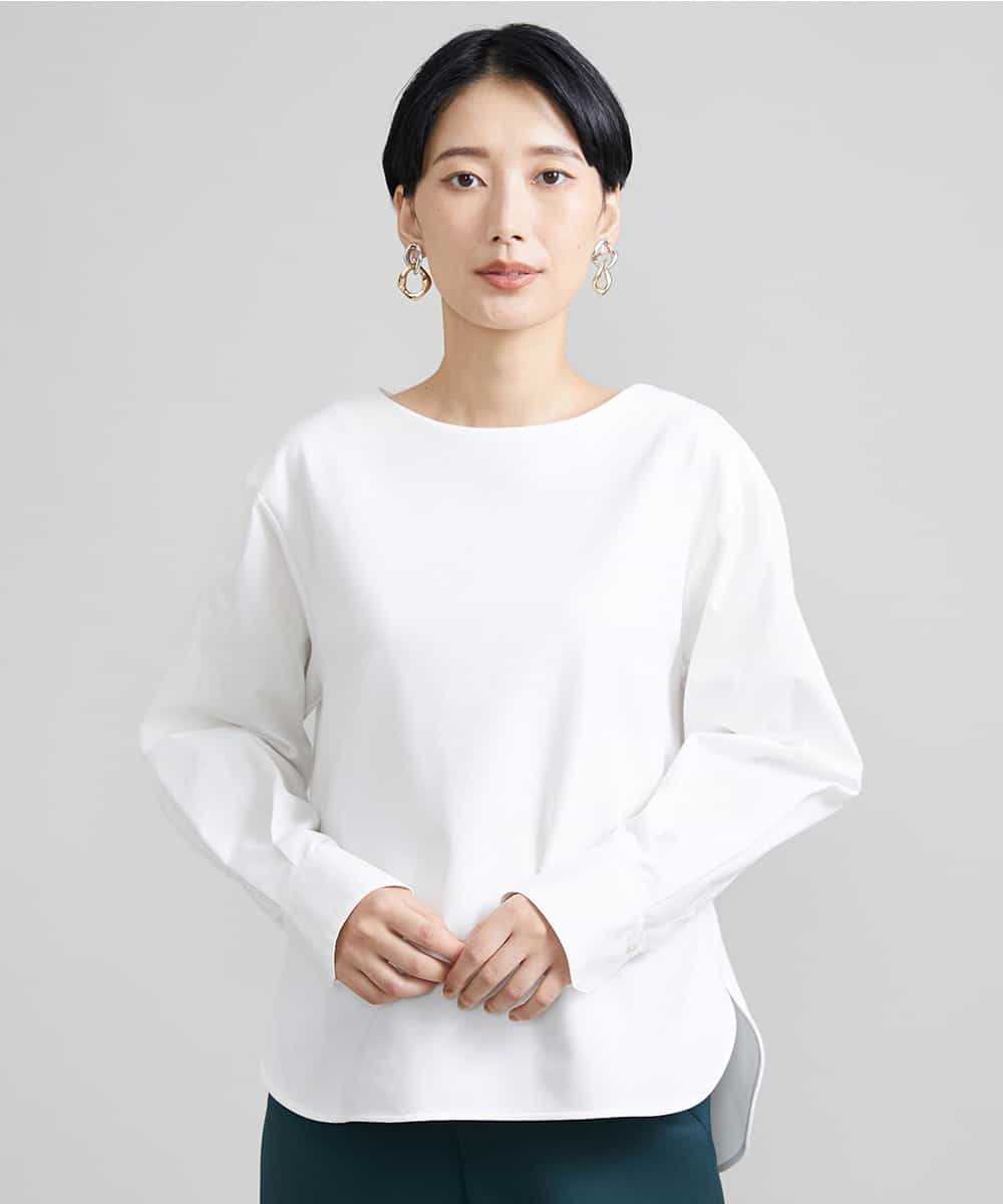 FMKAV36170 MICHEL KLEIN(ミッシェルクラン) シャツ切り替えポンチカットソー ベージュ(82)