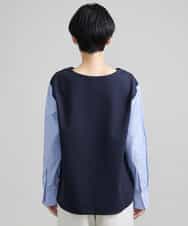 FMKAV36170 MICHEL KLEIN(ミッシェルクラン) シャツ切り替えポンチカットソー ベージュ(82)