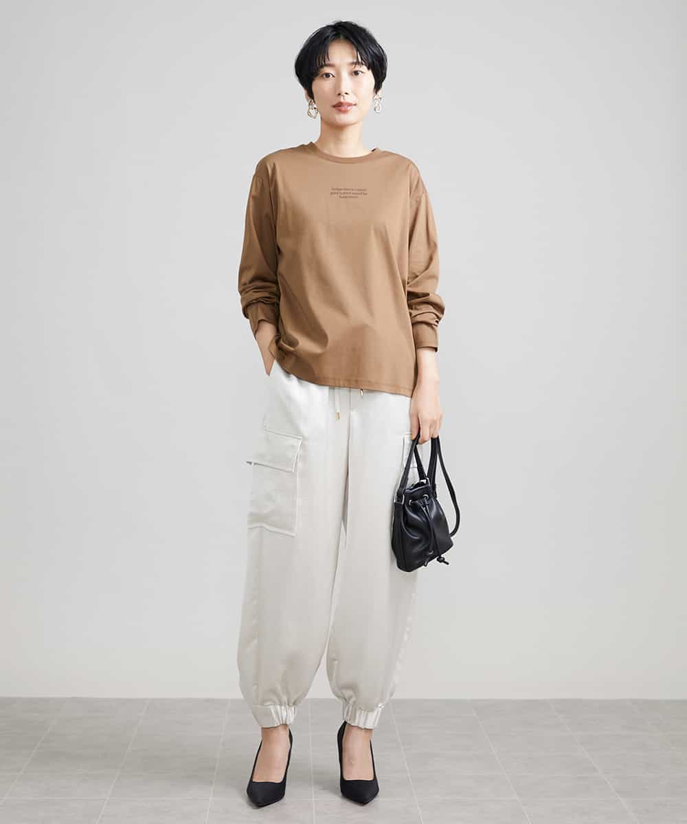 FMKAV40140 MICHEL KLEIN(ミッシェルクラン) ロングスリーブロゴTシャツ キャメル(17)