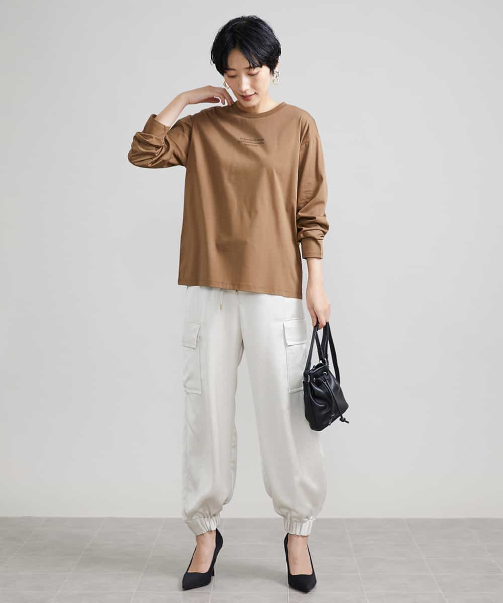 FMKAV40140 MICHEL KLEIN(ミッシェルクラン) ロングスリーブロゴTシャツ キャメル(17)