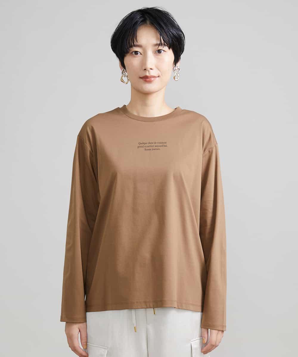FMKAV40140 MICHEL KLEIN(ミッシェルクラン) ロングスリーブロゴTシャツ キャメル(17)