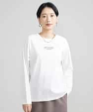 FMKAV40140 MICHEL KLEIN(ミッシェルクラン) ロングスリーブロゴTシャツ ホワイト(90)