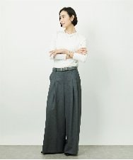 FMKBD60140 MICHEL KLEIN(ミッシェルクラン) ［レイヤードに最適］シアークルーネックPO ホワイト