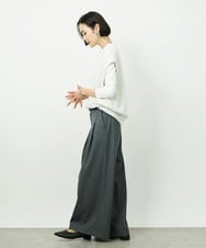 FMKBD60140 MICHEL KLEIN(ミッシェルクラン) ［レイヤードに最適］シアークルーネックPO ホワイト