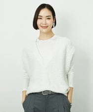 FMKBD60140 MICHEL KLEIN(ミッシェルクラン) ［レイヤードに最適］シアークルーネックPO ホワイト