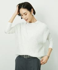 FMKBD60140 MICHEL KLEIN(ミッシェルクラン) ［レイヤードに最適］シアークルーネックPO ホワイト