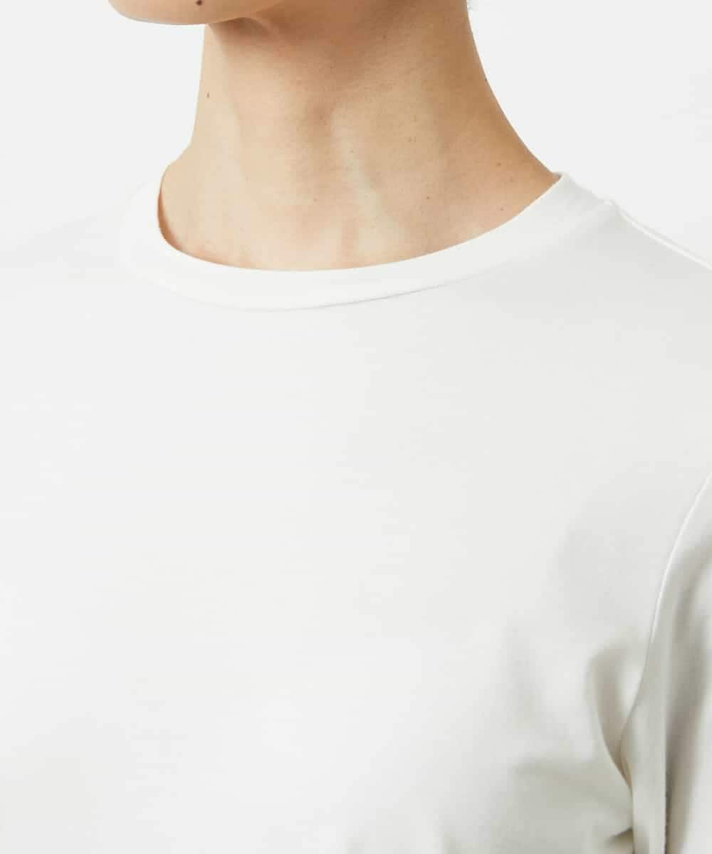 FMKBD60140 MICHEL KLEIN(ミッシェルクラン) ［レイヤードに最適］シアークルーネックPO ホワイト