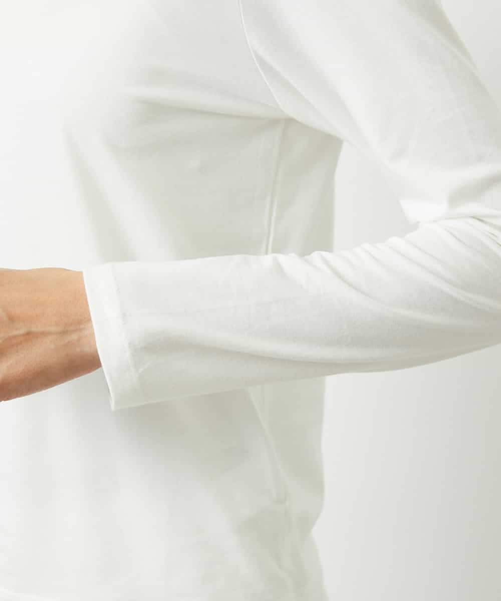 FMKBD60140 MICHEL KLEIN(ミッシェルクラン) ［レイヤードに最適］シアークルーネックPO ホワイト